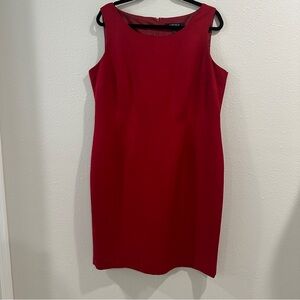 Kasper women’s size 16 red sleeveless sheath dress